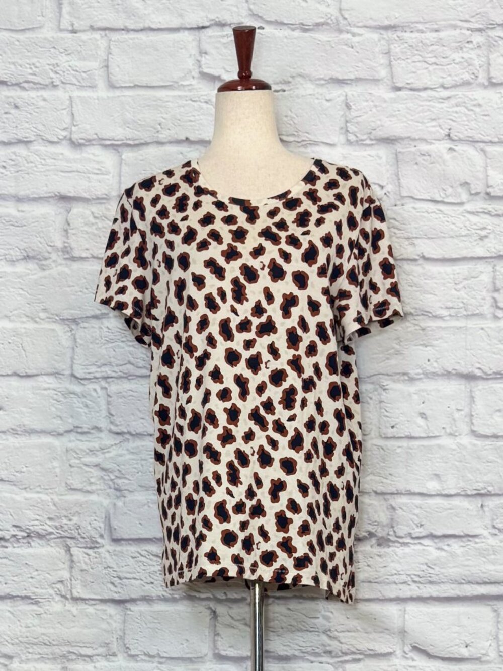 Acne Studios Beige Cotton Animal Print Top